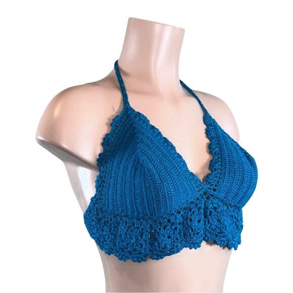 Blue Crochet Halter Top - Picture 8 of 11